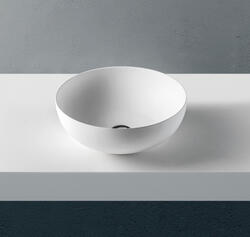  Lavabo da appoggio cm Ø40 finitura bianco - Bagno Italiano