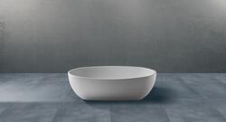 SOLID SURFACE  OVAL Vasca free standing cm 155 colore bianco  - Bagno Italiano