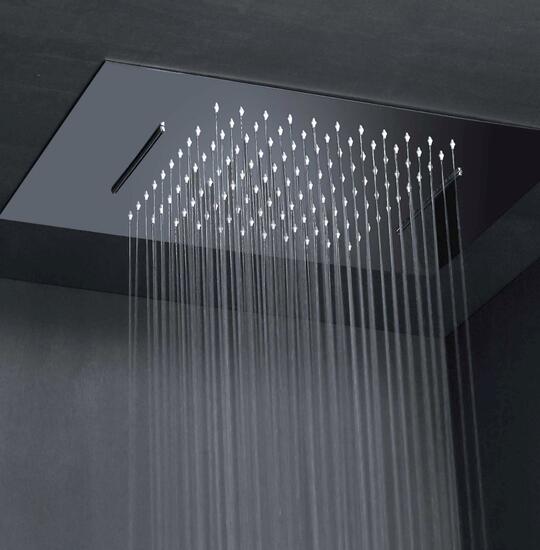 RAIN Soffione rettangolare in acciaio inox 36x49 finitura satinato  - Bagno Italiano